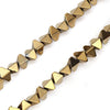 BD578 - 72 pcs. - 8mm Champagne Gold Hematite Bicone Beads - 15 inch strand - Hole: 1mm - 8mm x 6mm
