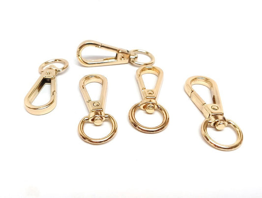 CL093 - EXTRA LARGE - 5 pcs. Gold Plated Clip Swivel Clasps - 50mm x 17mm (2 inch x 0.67 inch) - Dog Clips - High Quality! Tarnish Resistant