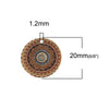 P685 - 10 pcs. Gold Plated Multicolor Enamel Circle Metal Dangle Charms Pendants - Star - 20mm - 0.8" - Great for Earrings, Necklaces or Dangles