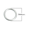 J091 - 5 pcs 925 Sterling Silver Open Jump Rings - 5mm - 22 Gauge - Platinum Plated