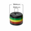 BD460 - 100 pcs Striped Cylinder Resin Spacer Beads, 8mm x 6mm - Reggae - Yellow, Red, Green, Black