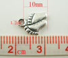 P283 - 100 pcs. Antique Silver Baby Feet Charms Pendants - 12mm x 9mm