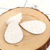 P877 - 10 pcs. White Faux Leather Dangle Charms Pendants - Teardrop Weave - 56mm (2.2") - Great for Light Earrings or Dangles! Double-Sided