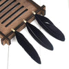 E334 - 10 pcs Black Dangle Charms Pendants - Feather - Gold Plated Crimps - 60mm (2.4") to 85mm (3/4") - Great for Light Earrings or Dangles!