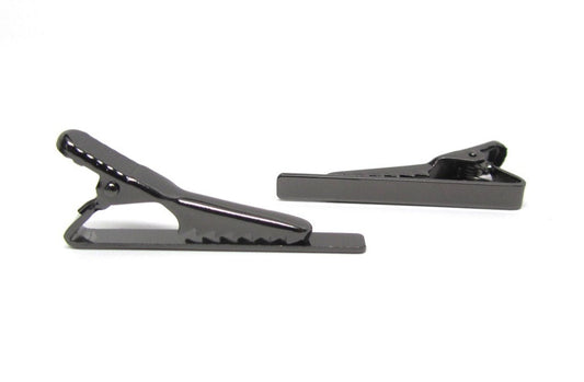 TC044 - 10 pcs Gunmetal Tie Bars/Clips - 40x5mm Glue Pad