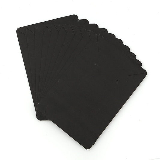 E455 - 30 pcs. Black Cardboard Paper Jewelry Earrings Earring Rectangle Display Cards Tags Labels - 2 Holes- 90mm x 60mm (3.5" x 2.4")