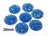 CA645 - 10 pcs Druzy Resin Embellishment Cabochons Light Blue Multicolor - 20mm - Dome Style