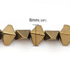 BD578 - 72 pcs. - 8mm Champagne Gold Hematite Bicone Beads - 15 inch strand - Hole: 1mm - 8mm x 6mm