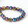 BD359 - 65 pcs. - 6mm Rainbow Multicolor Hematite Faceted Round Beads - 15 6/8 inch strand (40cm) - 0.8mm Hole Size - Grade A