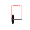E535A - 10 pcs. Black Earring Posts Studs Settings Bezels Cabochons Tacks- 12mm Glue Pad Setting