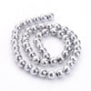 BD409 - 50 pcs. - 8mm Silver Synthetic Hematite Round Faceted Non-Magnetic Beads - 15.7 inch strand - Hole Size: 1mm - Grade AA