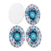 CA737 - 10 pcs Oval Mosaic Glass Round Dome Seals Tiles Cabochons - 25mm x 18mm - Assortment - 25x18mm - 6mm Thick