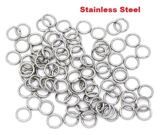 J163 - 500 pcs 304 Stainless Steel Open Jump Rings 7mm - 18 Gauge - High Quality
