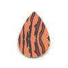 P1051 - 10 pcs. Tiger Faux Leather Dangle Charms Pendants - Teardrop - Orange Black - 54mm (2.13") - Double Sided