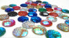 CA557 - 100 pcs Assortment of Mermaid Fish Scales Resin Carved Embellishment Cabochons - 16mm - 8 Colors!