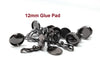 E181 - 20 pcs. Gunmetal Earring Clips Settings Hinged Bezels Cabochons - 12mm Glue Pad Setting