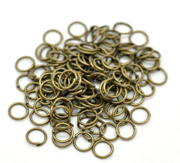 J265 - 100 pcs Antique Bronze Open Jump Rings - 7mm - 20 Gauge - 0.8mm thick