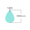P642A - 4 pcs. Blue Mint Faux Leather Dangle Charms Pendants - Teardrop - 56mm (2.2") - Great for Light Earrings or Dangles! Double-Sided