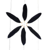 E334 - 10 pcs Black Dangle Charms Pendants - Feather - Gold Plated Crimps - 60mm (2.4") to 85mm (3/4") - Great for Light Earrings or Dangles!