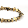 BD578 - 72 pcs. - 8mm Champagne Gold Hematite Bicone Beads - 15 inch strand - Hole: 1mm - 8mm x 6mm