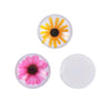 CA453 - 10 pcs Circle Flower Assortment Glass Round Dome Seals Tiles Cabochons - 20mm (3/4") - Style B