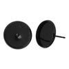 E535 - 50 pcs. Black Earring Posts Studs Settings Bezels Cabochons Tacks- 12mm Glue Pad Setting