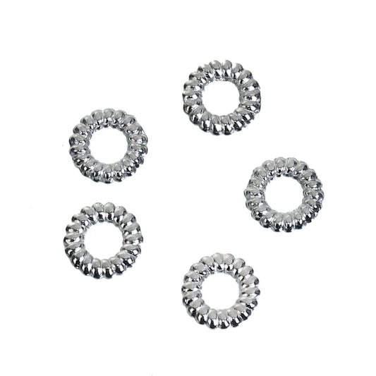 J067 - 100 pcs Silver Tone Twisted Soldered Connector Closed Jump Rings - 5mm - 18 Gauge (1mm Thick)