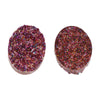 CA022 - 10 pcs Druzy Resin Embellishment Oval Cabochons Sparkly Purple - 18x13mm - 18mm x 13mm