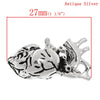 P203B - 5pcs. Antique Silver Anatomical Organ Human Heart Medical Charms Pendants - 27mm X 13mm