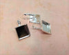 E326 - 10 pcs. Silver Plated Earring Clips Settings Lever Back Bezels Cabochons - 16mm Glue Pad Setting - Square