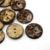 BU025 - 100 pcs Coconut Buttons - 38mm (1 1/2 in) - 2 holes - Brown
