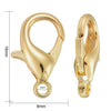 CL173 - 50 pcs. Golden Lobster Clasps - 16mm x 8mm - Hole Size: 2mm - Claw Clasps