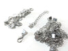BBC003 - 10 sets - Silver Tone Bracelet and Necklace End Tips Crimps with Lobster Claw Clasps and Extender Chains - For 10mm Wide Cords
