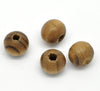 BD516 - 800 pcs Brown Coffee Striped Wooden Wood Round Spacer Beads - 8mm (0.32") - Hole Size: 2mm
