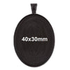 P2010 - 5 pcs Black Oval Pendant Picture Photo Frame Bezel Setting Pendants Charms - For 40mm x 30mm Cabochons / Cameos - 40x30mm - 30x40mm -Style A