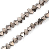 BD579 - 72 pcs. - 8mm Gunmetal Hematite Bicone Beads - 15 inch strand - Hole: 1mm - 8mm x 6mm