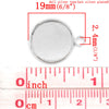 P430 - 10 pcs. Silver Tone Circle Round Bezel Cabochon Pendant Tags Trays - 14mm Glue Pad