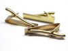 TC018 - 12 pcs Gold Plated Tie Bars/Clips - 41x8mm Glue Pad - 41mm x 8mm