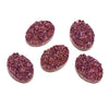CA022 - 10 pcs Druzy Resin Embellishment Oval Cabochons Sparkly Purple - 18x13mm - 18mm x 13mm