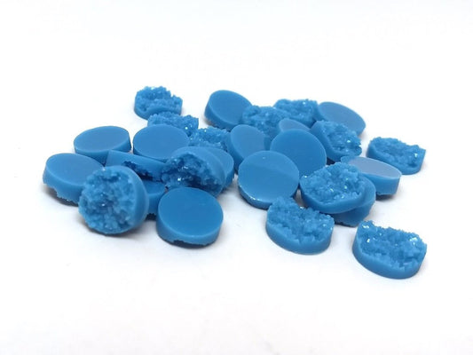 CA103 - 10 pcs Druzy Resin Embellishment Cabochons Cerulean Blue - 12mm Diameter - Circle - 5mm Thick