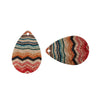 P763 - 10 pcs Gold Plated Multicolor Teardrop Metal Enamel Dangle Charms Pendants - 28mm x 18mm - 1.1" - Waves - Great for Earrings, Dangles