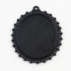 P789 - 5 pcs Black Oval Pendant Picture Frame Bezel Tray Setting Pendants Charms - For 40mm x 30mm Cabochons / Cameos - 40x30mm - 30x40mm -Style B