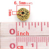 BD277 - 100 pcs Antique Gold Tone Filigree Carved Bicone Spacer Beads- 6.5mm x 4.2mm - Hole Size: 1mm