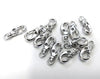 CL152 - 12 pcs. Silver Tone Lobster Clips Swivel Clasps for Key Ring - 22mm x 9mm- Rotates - Claw Clasps - Dozen