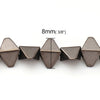 BD579 - 72 pcs. - 8mm Gunmetal Hematite Bicone Beads - 15 inch strand - Hole: 1mm - 8mm x 6mm