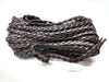 N183 - 10M (32.8 FT) - Dark Brown Faux Leather Jewelry Cord - 5mm Wide - BRAIDED