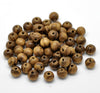 BD516 - 800 pcs Brown Coffee Striped Wooden Wood Round Spacer Beads - 8mm (0.32") - Hole Size: 2mm