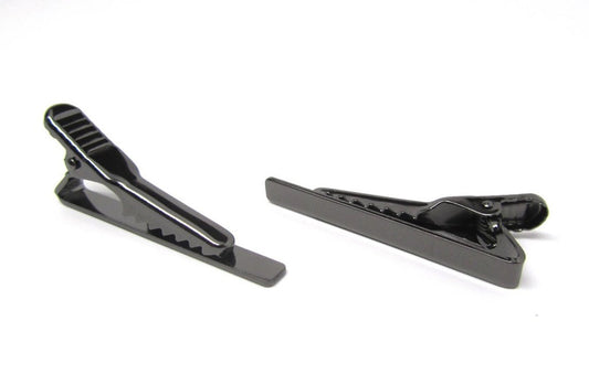 TC044 - 10 pcs Gunmetal Tie Bars/Clips - 40x5mm Glue Pad