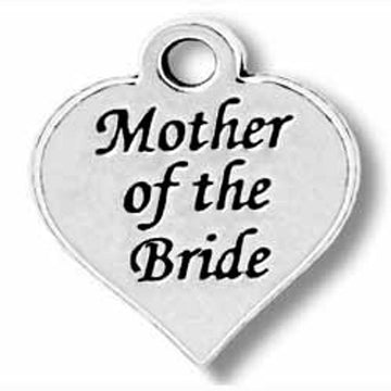 P060 - 4 pcs. Pewter Mother of the bride charm - 12mm x 13mm