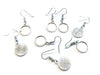 E457 - 10 pcs. Antique Silver Tone Earring Dangle Hooks Settings Bezels Cabochons - 12mm Glue Pad Setting